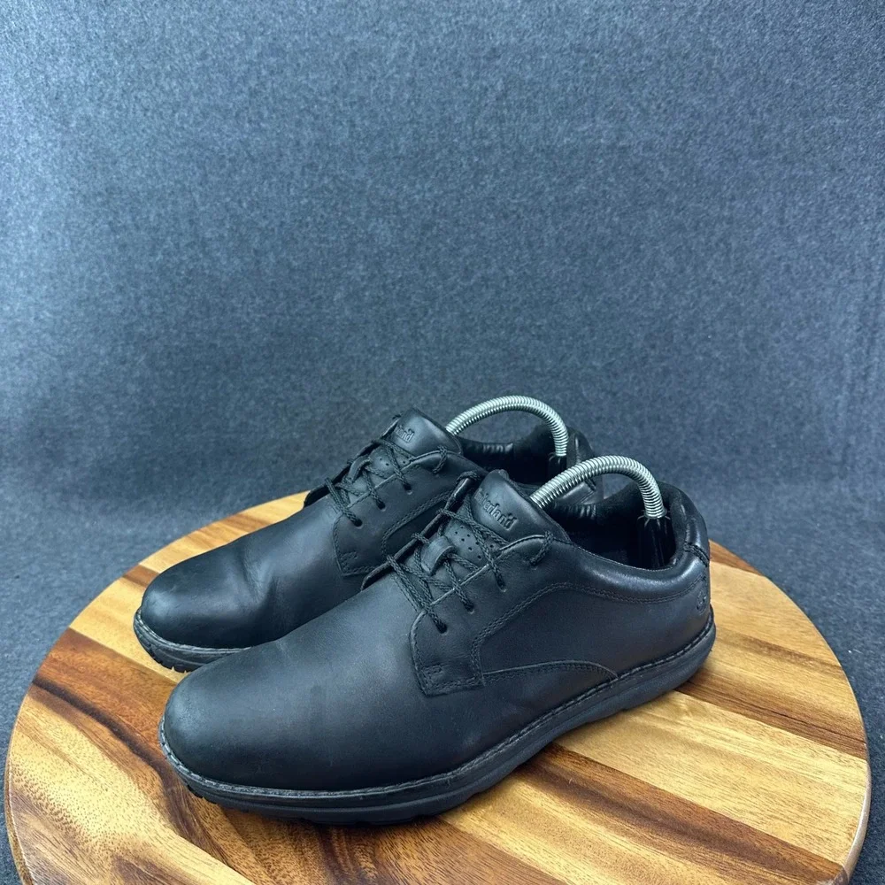 Timberland PRO Mens Sz 9 Black Leather Oxford Work Shoes A191Z